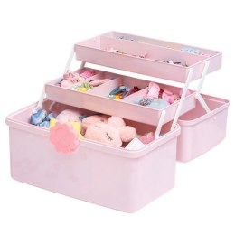 Organizer Pudełko Na Biżuterię Kosmetyki Akcesoria Różowe 29x16x16cm