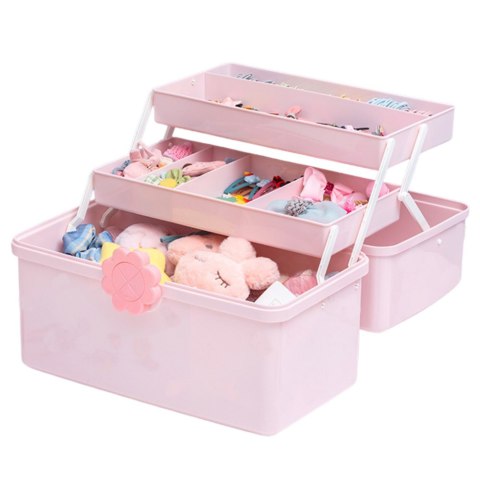 Organizer Pudełko Na Biżuterię Kosmetyki Akcesoria Różowe 29x16x16cm
