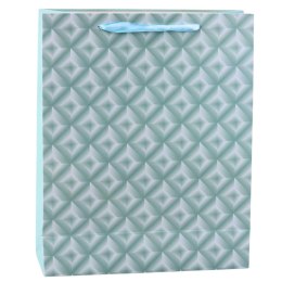 Torba Prezentowa Z Tłoczeniem Błękitna Turkusowa 32 x 26 x 10cm