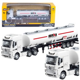 Ciężarówka Cysterna Metalowa Ruchome Elementy Biała 1:50