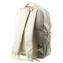 Plecak Miejski Szkolny Kapibara Brelok Przypinki Beżowy Kremowy 25L 42cm