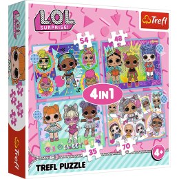 Puzzle - 4w1 (35, 48, 54, 70) - Poznaj laleczki - LOL Surprise! - Trefl 34613