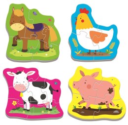 Puzzle - Baby Classic - Zwierzęta na wsi - Konik Kurka Świnka Krówka - Trefl 36070