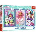 Puzzle - 3x80 - Kolorowe dni Gabby - Koci Domek Gabi - Trefl 34882