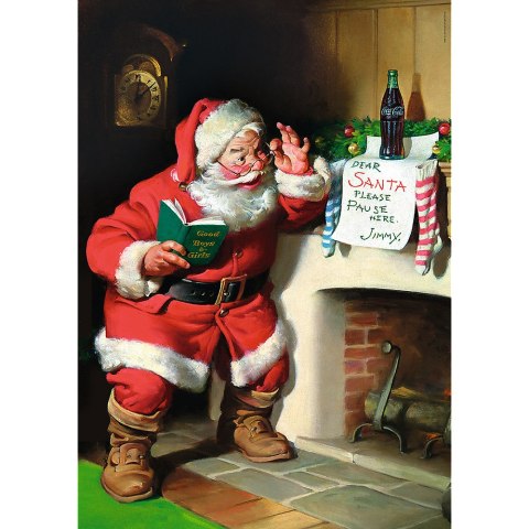 Puzzle - 1000 XMAS - Coca-Cola: Mikołaj przy kominku Trefl 10922