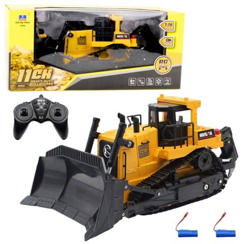 Spychacz Buldożer Samochód Budowlany Zdalnie Sterowany 1:16 R/C Żółty