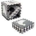 Miękkie Puzzle Mata Edukacyjna Dinozaury Pianka EVA Beżowe Szare 9 el.