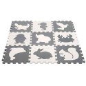 Miękkie Puzzle Mata Edukacyjna Dinozaury Pianka EVA Beżowe Szare 9 el.