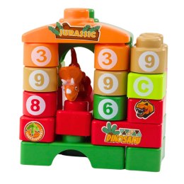 Klocki Konstrukcyjne Edukacyjne W Plecaku Dinozaury Cyfry Litery 26 el.
