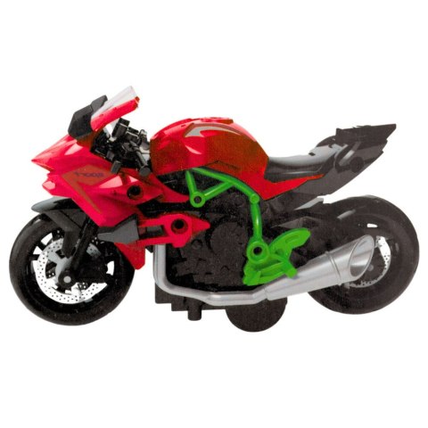 Motocykl Do Składania Skręcania Metal 1:14 DIY Zielono-Czerwony