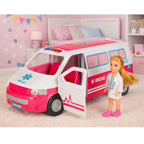 Mobilny Szpital Karetka Ambulans 2W1 Lalka Doktor Akcesoria Medyczne
