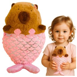 Pluszowa Maskotka Przytulanka Kapibara Syrenka Różowa 28cm