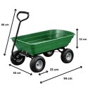 Wózek Ogrodowy Transportowy Wyjmowana Odchylana Taca Zielony 120 kg