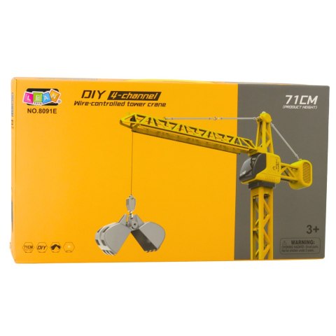 Dźwig Żuraw Budowlany Zdalnie Sterowany RC Przewodowy Obrót 360° 71 cm