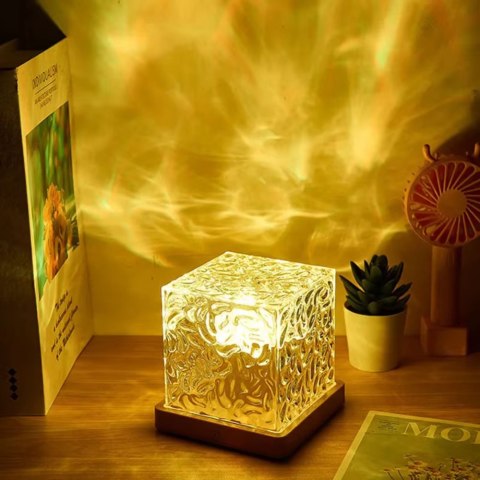 Lampka Nocna LED Projektor Zorza Fale RGB 16 Kolorów Pilot