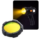 Latarka LED Szperacz Solarna 6 Trybów Powerbank Wymienne Filtry 19 cm