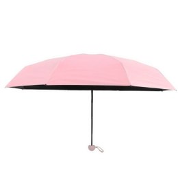 Parasolka Kieszonkowa Składana z Ochroną UV UPF 50+ Etui Różowa 90 cm