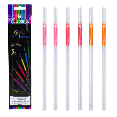 Słomki Patyczki Fluorescencyjne Świecące W Ciemności Neon Stick 6szt.