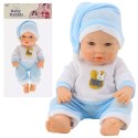 Lalka Bobas W Niebieskiej Piżamce Czapeczka Ruchome Rączki Nóżki 30cm