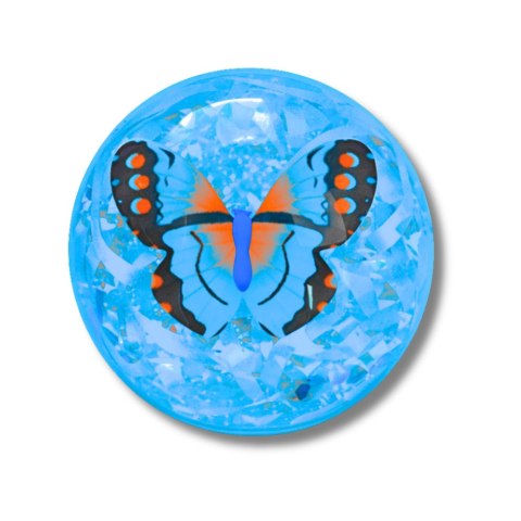 Elastyczna Piłka Do Odbijania Z Kauczuku Konfetti Motyl Świeci Mix 9 cm