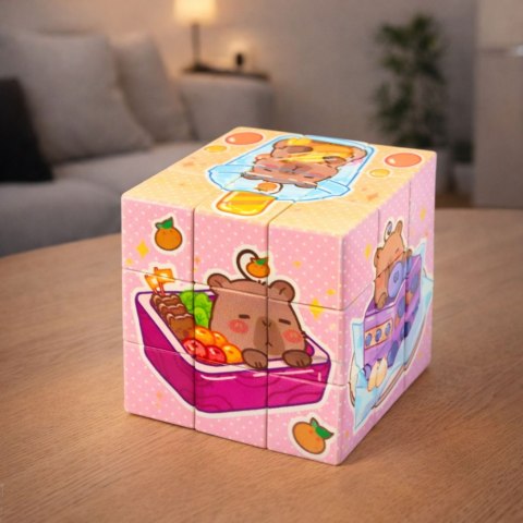 Kostka Układanka Logiczna Kapibara Edukacyjna Kolorowa 6x6 cm