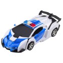 Auto Robot 2W1 Policja Radiowóz Policyjny Zdalnie Sterowany RC 1:18