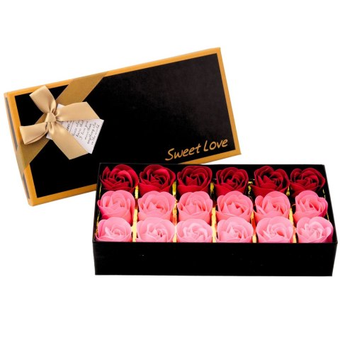 Flower Box Wieczne Pachnące Róże Kwiaty w Pudełku Różowe Czerwone 18 szt.