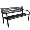 Ławka Ogrodowa Parkowa Taras Ogród Metalowa Oparcie Czarna 120 cm